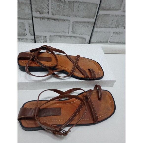 Notch Above Leather Strappy Women's Flats Sandals Brown Sz 7M - Picture 9 of 9